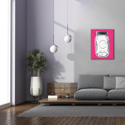 «Pop Art Mason Jar Hot Pink» par Linda Woods, art mural sur toile