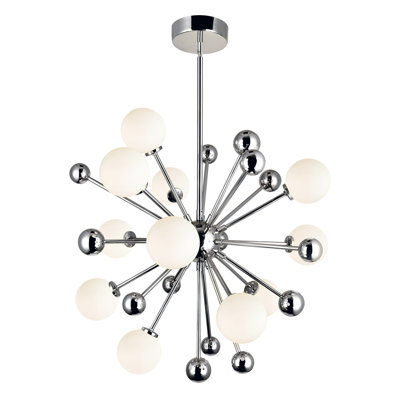 Lustre Spoutnik 24 po pour le salon, la salle à manger ou la chambre à coucher - plafonnier moderne 11 lumières avec base d'ampoule DEL G9