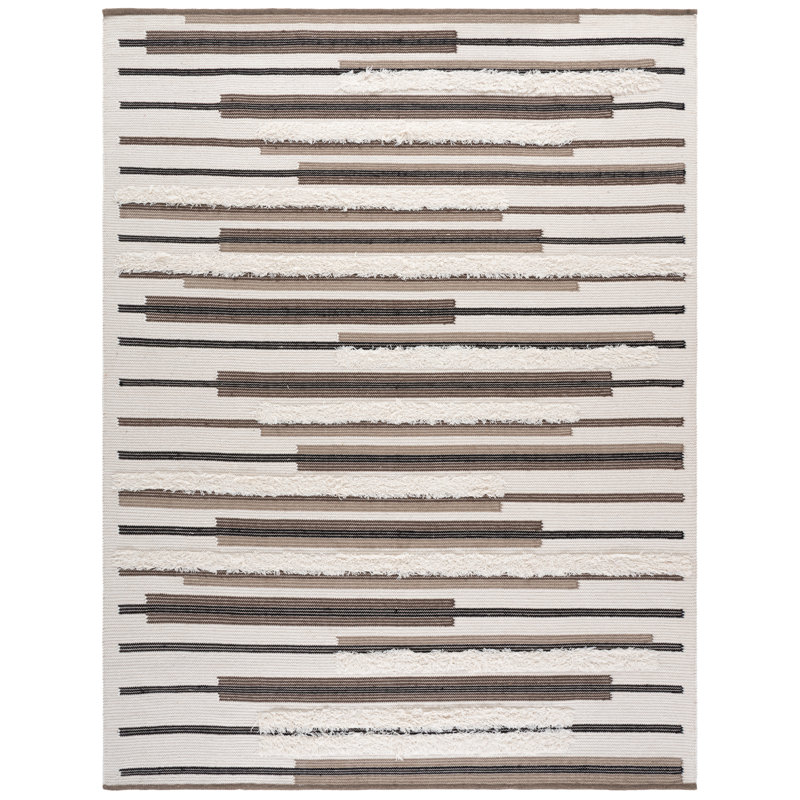 Kenya Hand Woven Wool;Cotton Striped Indoor Rug, Rectangle 3' x 5'