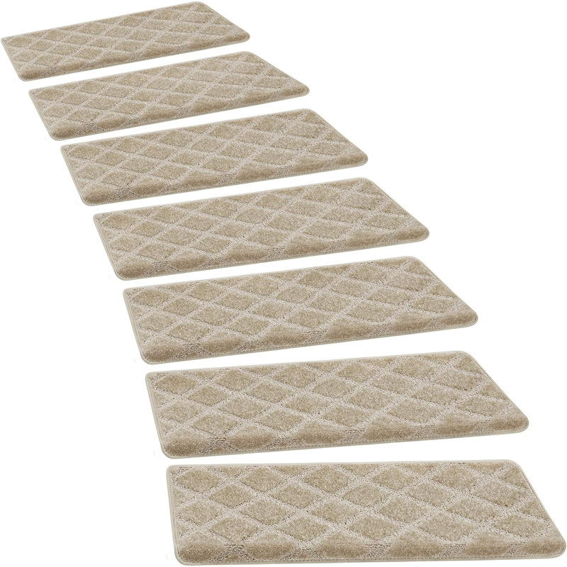 Tapis d'escalier Ellyona, Crème/gris