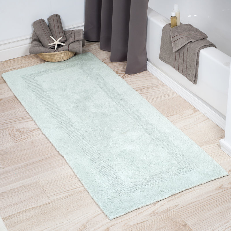 Tapis de bain en coton 60 po x 24 po Ragini - Tapis de bain lavables à la machine pour la salle de bain, la cuisine ou la salle de lavage