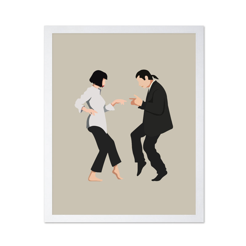 Pulp Fiction Twist Dance No2, 08"H x 10"W, Poster, White Framed
