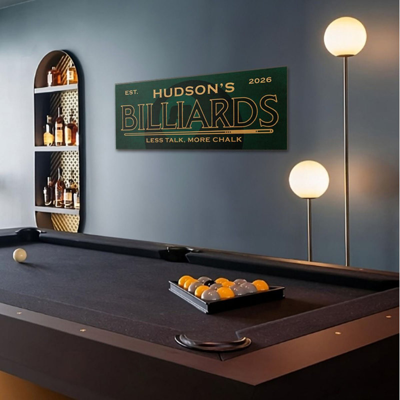 Plaque de billard rétro personnalisée, Oui