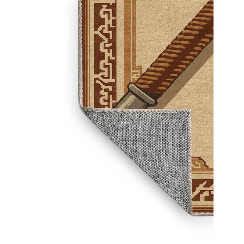 Tapis oriental traditionnel brun / beige lavable à la machine Zack, 7 x 9