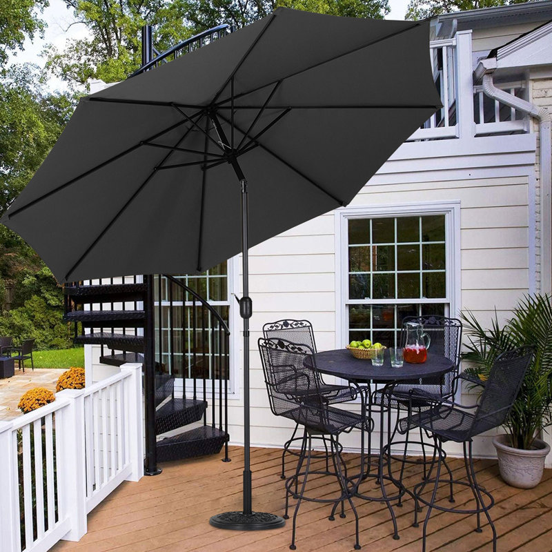 Aaroon 300cm Tilt Market Parasol, Black