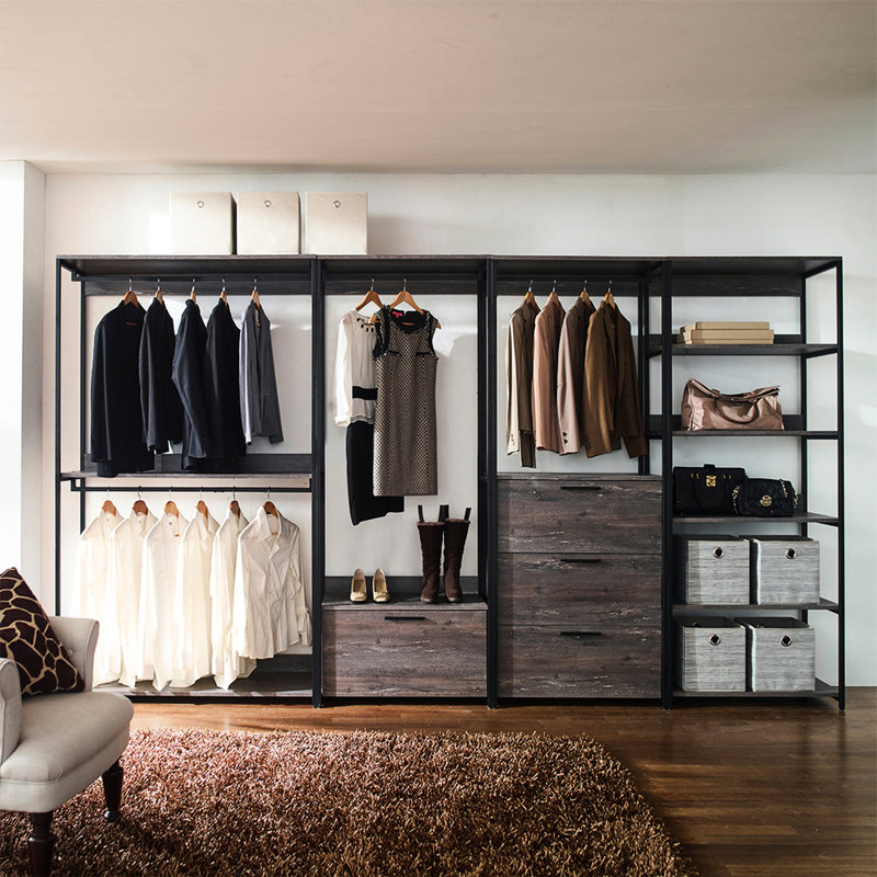 Armoire rustique gris - surface chauffante cinq tablettes 17,34 po Profondeur de l'armoire avec rangement modulaire très profond