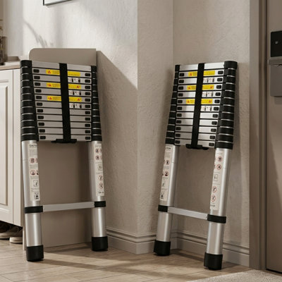 - Step Aluminum Lightweight Folding Extension Ladder