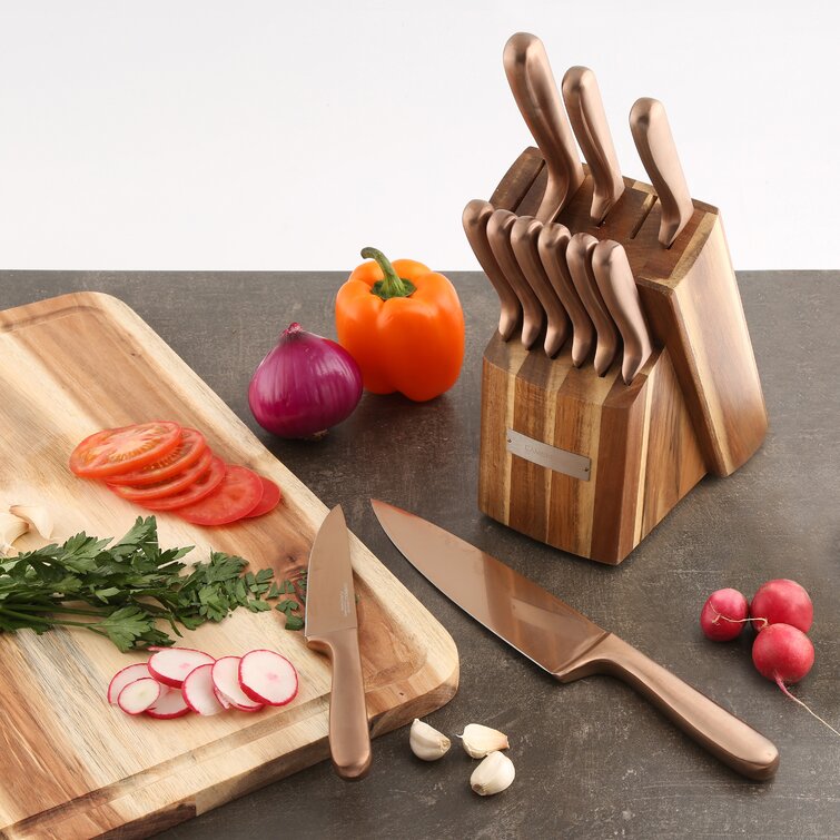 Copper Kitchen Knife Set | 5-Piece Knife Block