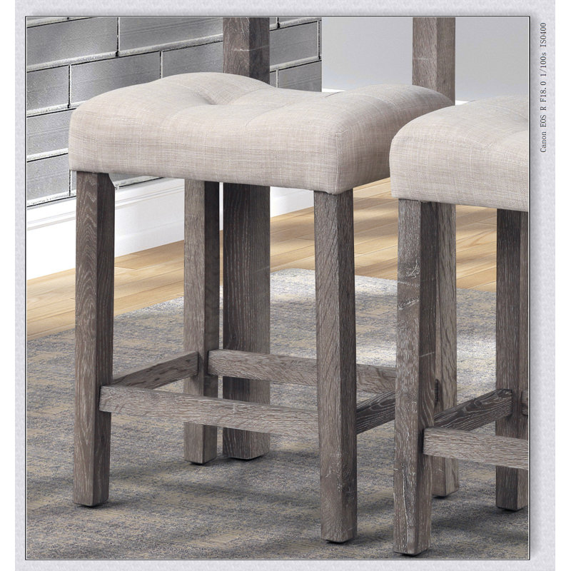 Tabouret Selle capitonné à hauteur de comptoir Sora, ensemble de 2, Taupe