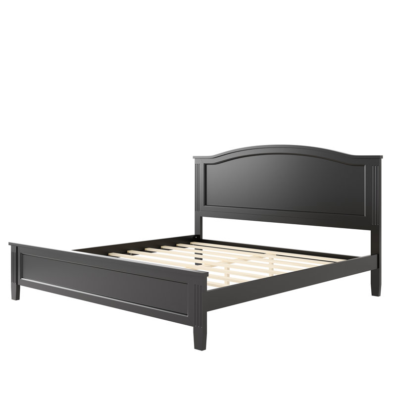 Wooden Platform Bed, Black, King