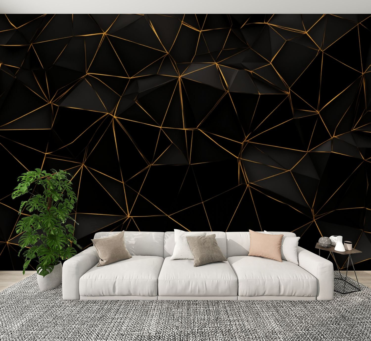 Red Barrel Studio® Peel and Stick Wallpaper Abstract Black Gold ...