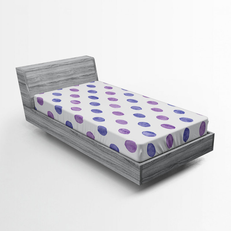 Microfiber Polka Dots Fitted Sheet, Twin Fitted Sheet