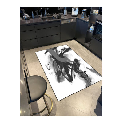 Abstract Drawing Themed Patterned Modern Decorative Washable Rug