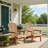 Outdoor Wooden Folding Adirondack Chair Set Of 2 With Pre-Assembled Backrest