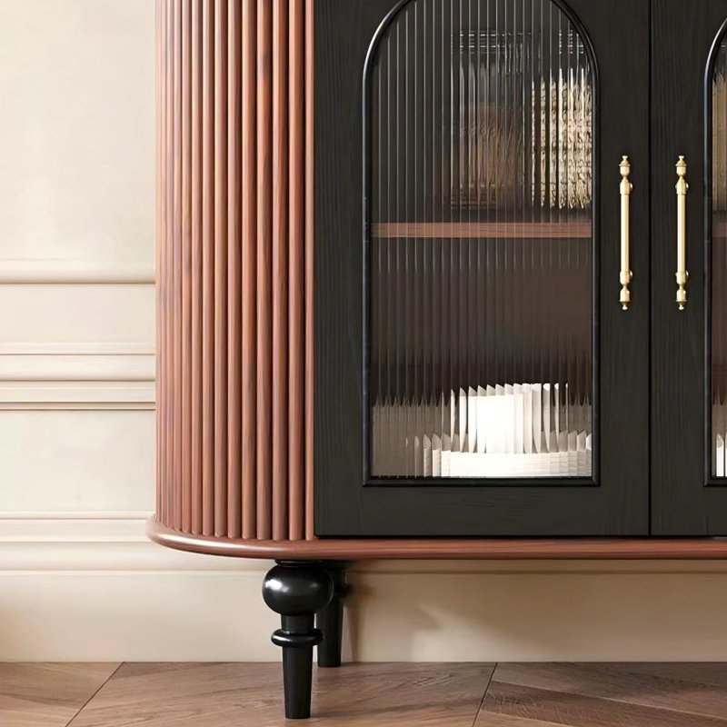 Black&Walnut Solid Wood Sideboard