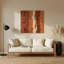 Abstrait couleur champ 61, art mural en métal brun-608253999