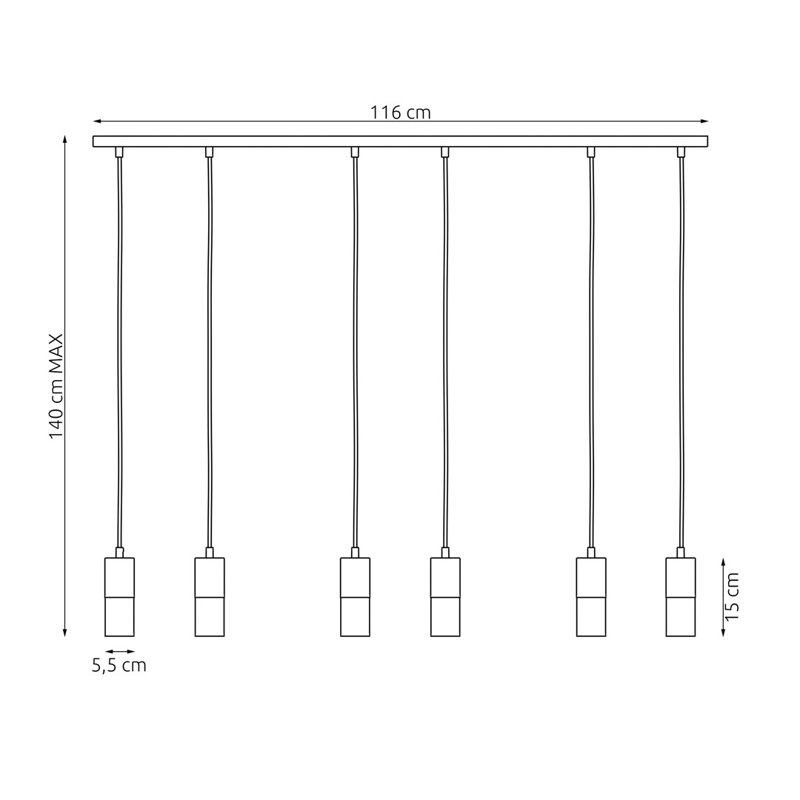 Avishay 6 - Light Pendant, Matte Black