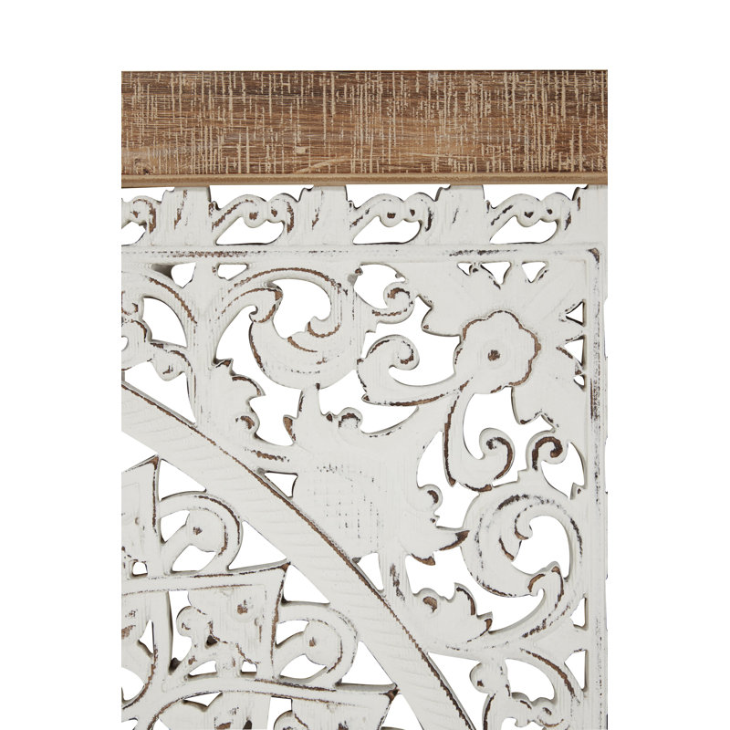 Décoration murale carrée en bois sculpté rétro