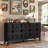 60.5" Mid Century Modern Sideboard Buffet Cabinet With Storage, Black-1988931591