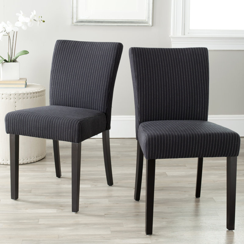Chaise parsons Mavis KD, Noir / rayures crème