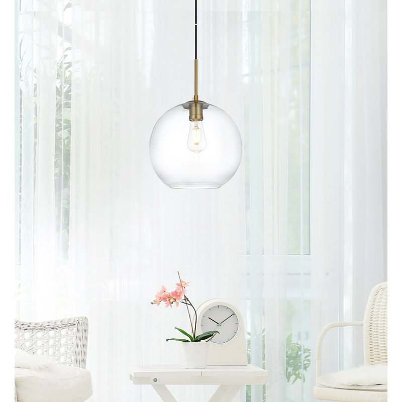 Snead 1 - Light Single Globe Pendant, Clear, 72" H x 11.8" W x 11.8" D, Gold