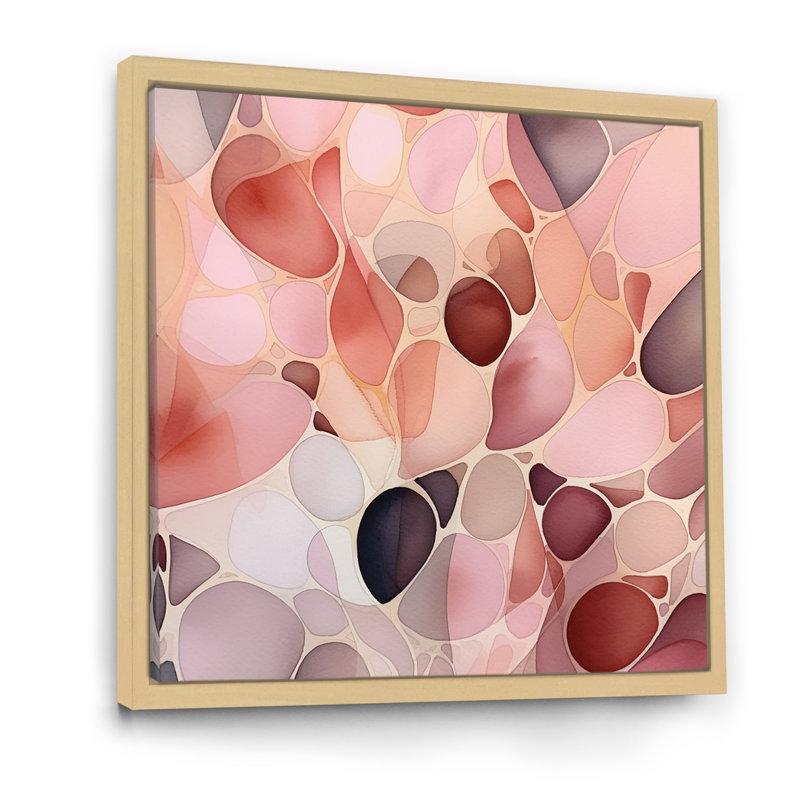 «Nutshell Abstractions», aquarelle abstraite, Cadre naturel flottant, H 30 po x l 30 po x P 1 po
