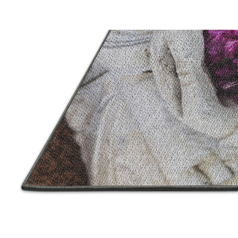 Tapis gris Meditation and Calming Moments 21, Rectangle 5 pi x 7 pi