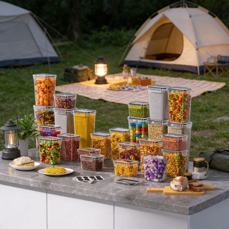 Ensemble de contenants de rangement pour aliments hermétiques, organisation de garde-manger en plastique sans BPA 30 pièces avec couvercles, étiquettes et marqueurs, pour les céréales, la farine, le sucre et les aliments secs