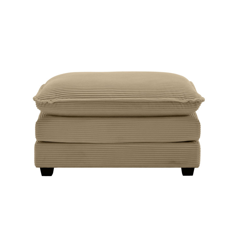 Fauteuil en velours côtelé brun clair, assorti à plusieurs canapés, repose-pieds confortable en tissu brun clair, convient à divers styles de détente