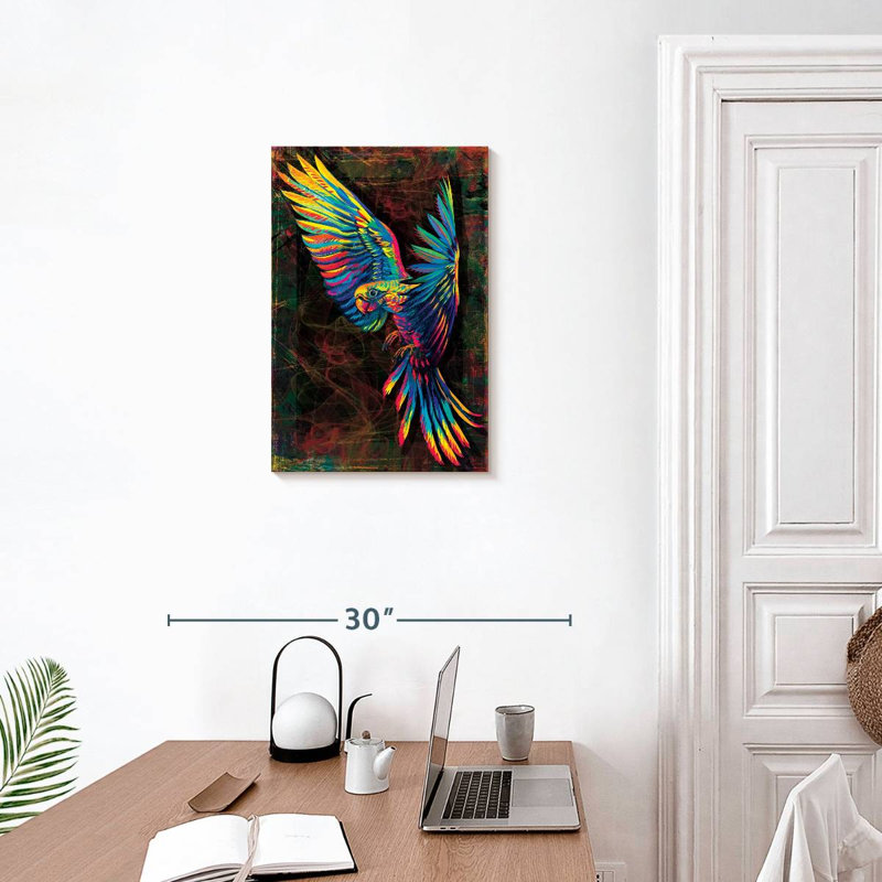 Perroquet coloré de l'Amazone Brampt, H 24 po x l 16 po