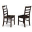 Chaises de salle à manger parfaites en bois massif à dossier échelle, ensemble de 2, Cappuccino-134024011-134024014