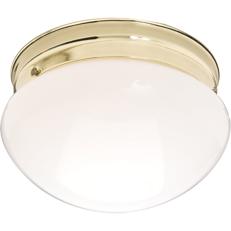 Canadice Glass Flush Mount, Polished Brass