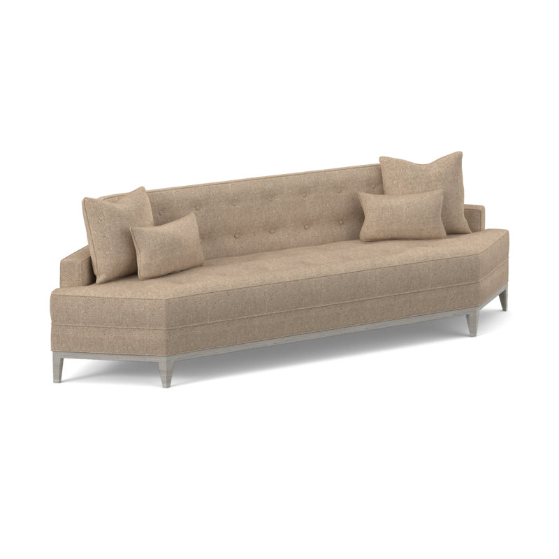 Perspective Sofa, Bisque, Maya Cyan Polyester Blend