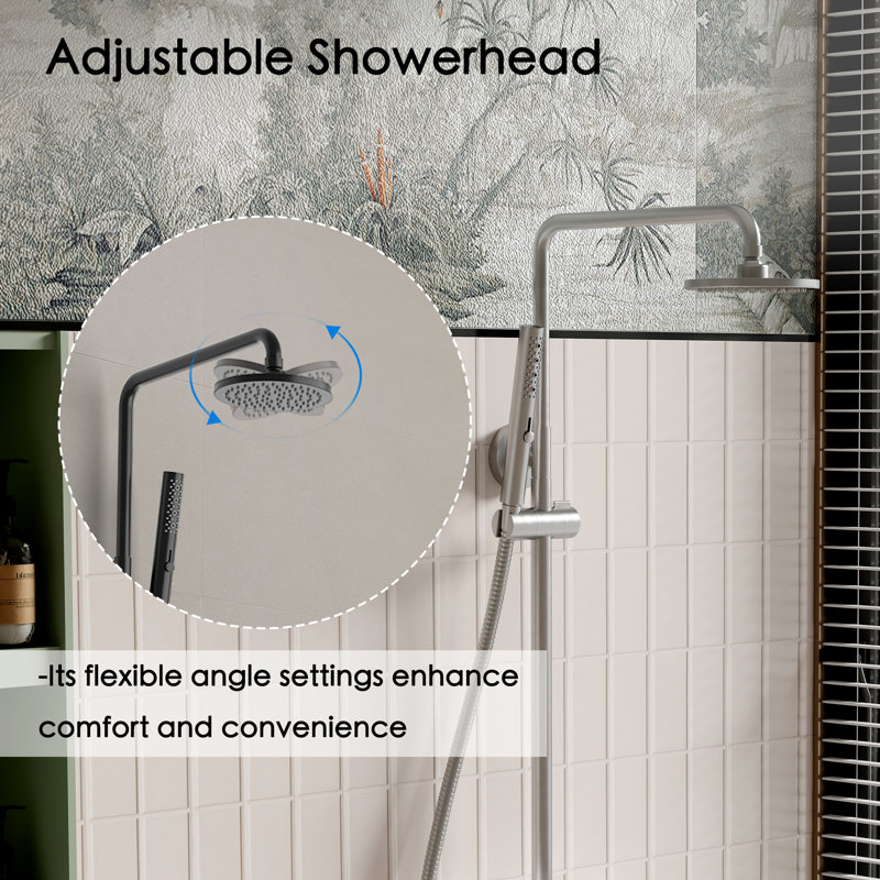 Système de douche 3 fonctions, Nickel brossé