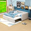Lit de jour simple en chenille avec lit gigogne double extensible-1400265769