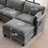110.4'' Wide L-Shaped Living room sofa, Modular Sectional Sofa, 4 Seater Sofa Comfy Cloud Couch Chenille Upholstered Sofa with Ottoman,Gray-1297511532