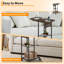 Table de bout étroite avec station de charge, table de chevet rabattable avec ports USB et prises, table d'appoint à 3 niveaux avec tablettes pour petits espaces, salon, chambre à coucher