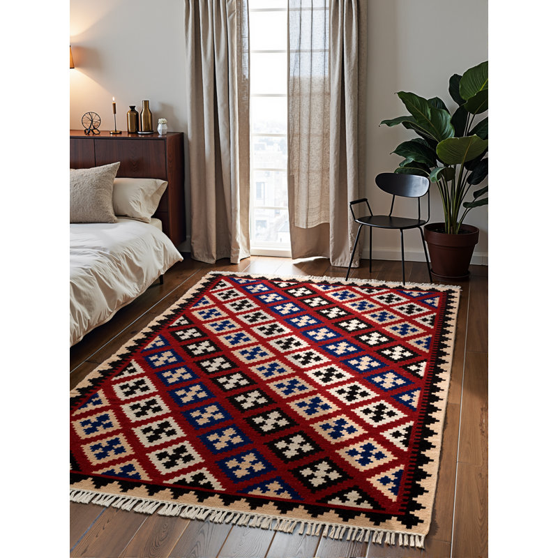 Rami Kilim Rug by Hanse Home - Natural Living Room Rug Wool Handwoven Afghan Kilim Living Room, Bedroom