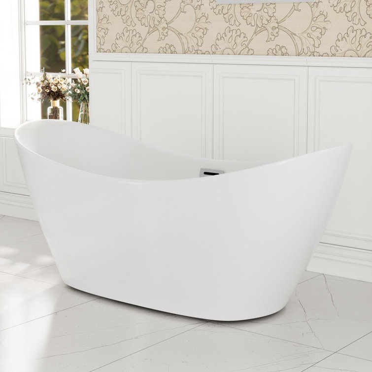 Casainc 67'' x 30'' Freestanding Soaking Acrylic Bathtub