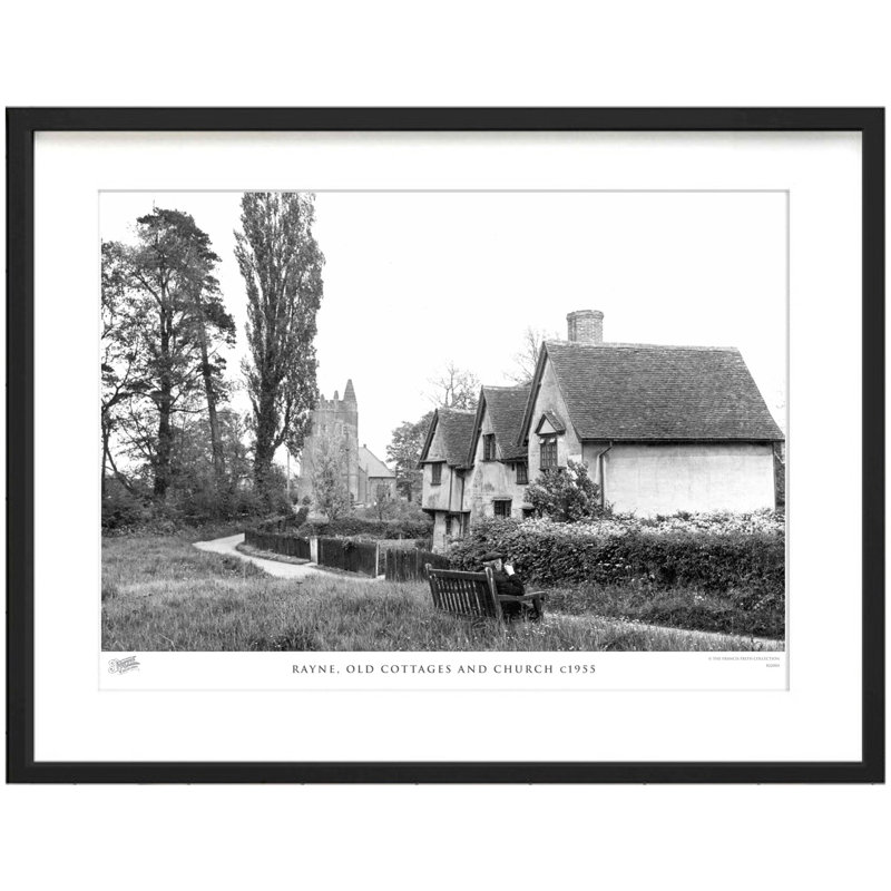 Rayne, Old Cottages And Church C1955 by Francis Frith - Single Picture Frame Print, 28cm H x 36cm W x 2.3cm D