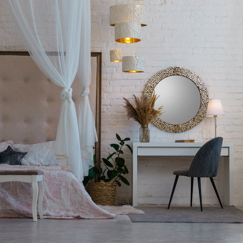 Lisbel Wood Flat Wall Mirror