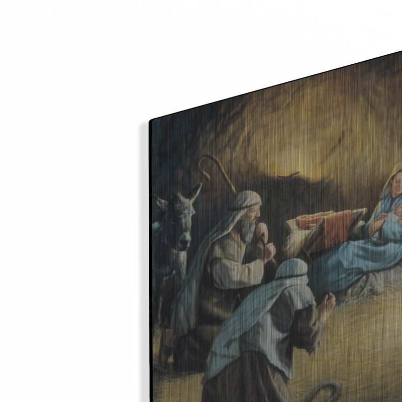 Canora Gray «Nativité» par David Lindsley, art mural en métal, H 12 po x l 16 po