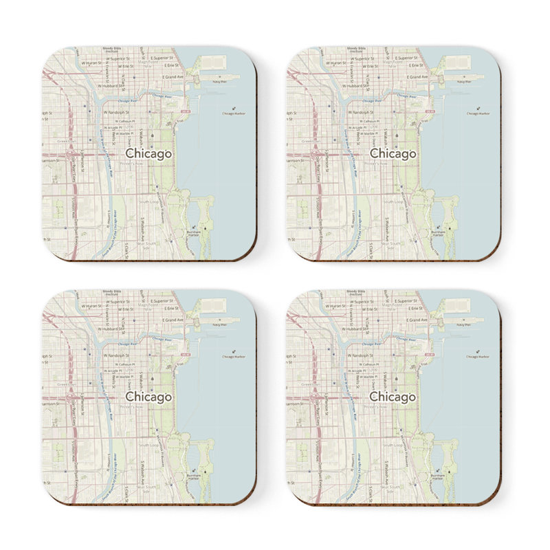 Sous-verre carte des États-Unis, Chicago