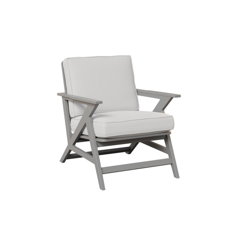 Kinsley Outdoor Lounge Chair, Canvas Granite, Fog