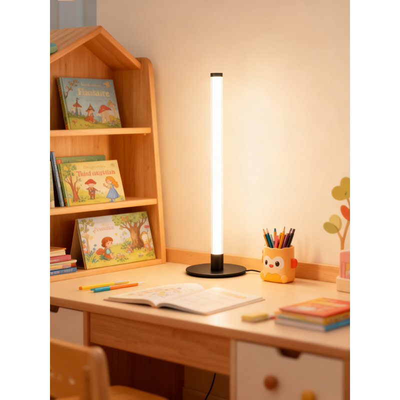 Lampe de table moderne à DEL avec éclairage à 360 °, gradation continue et 3 températures de couleur, lampe de chevet mince pour la chambre à coucher et le salon