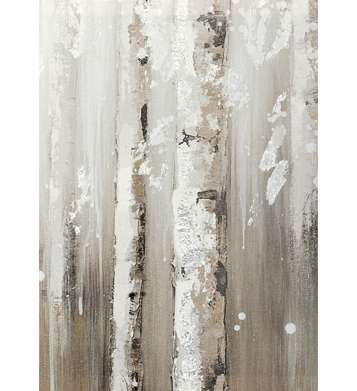 Délicats bouleaux - reproduction d'art sur toile beige