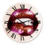 Gros plan sur des lèvres mauves - horloge murale moderne-60281451