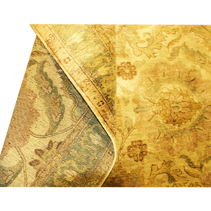 Tapis vert noué à la main de haute qualité