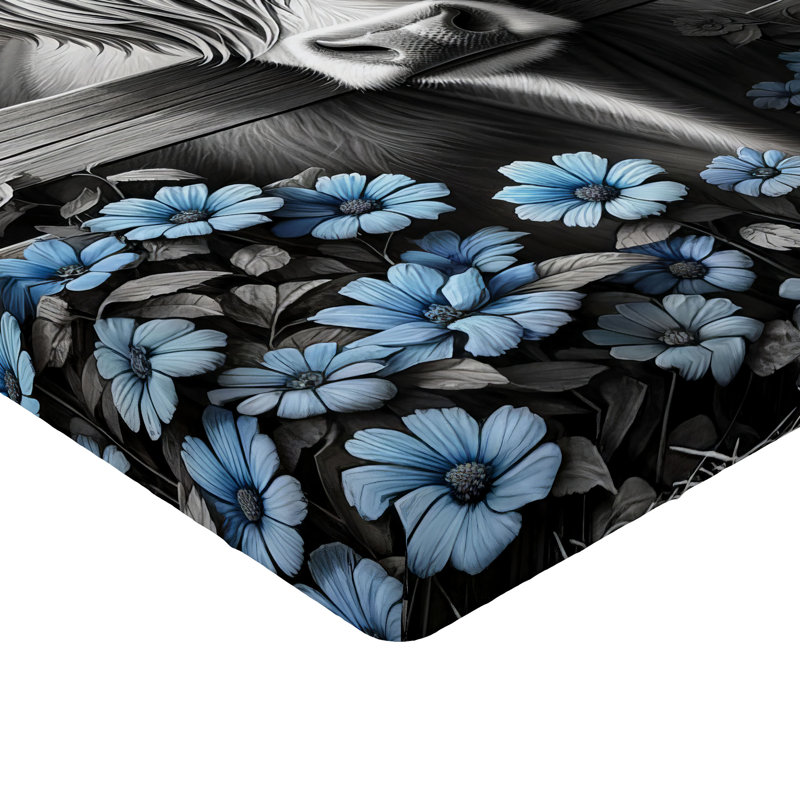 Microfiber Floral Fitted Sheet, King Fitted Sheet