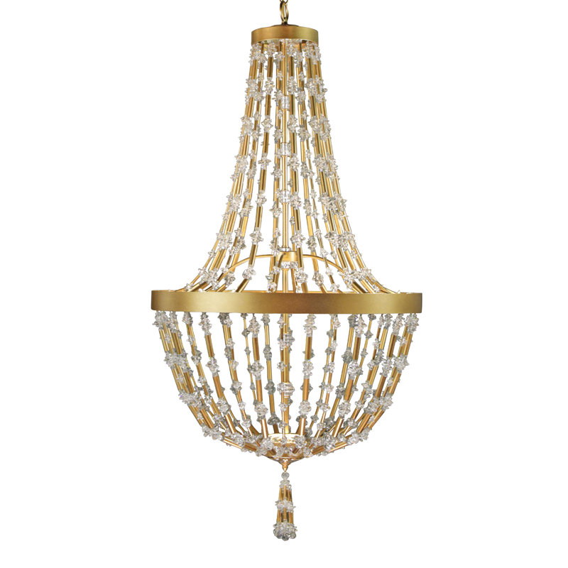 Bali 1 - Light LED Chandelier, Heirloom Gold, 25.5"W x 43"H